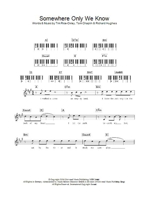 Somewhere Only We Know | Sheet Music Direct