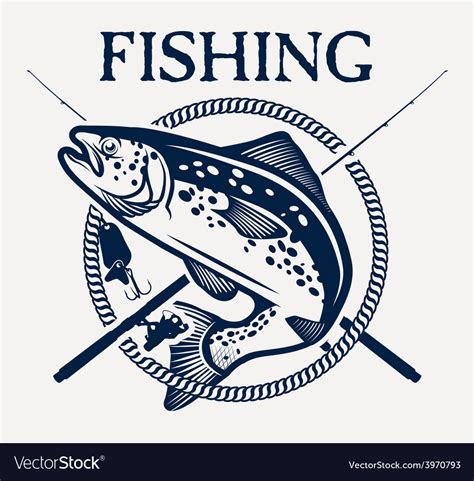 Trout Fishing Royalty Free Vector Image Vectorstock