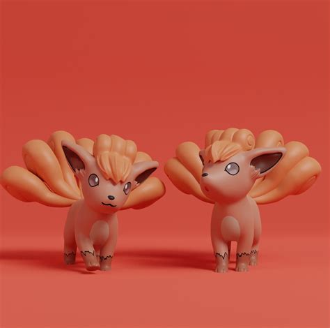 Archivo Stl Pokemon Vulpix Con 2 Poses・objeto Imprimible En 3d Para