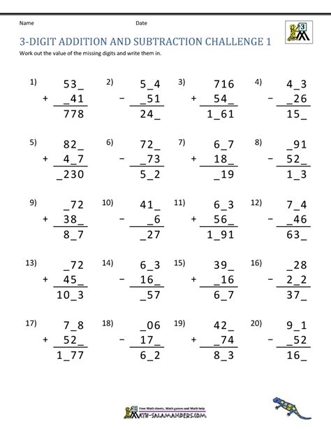 3 Digit Addition And Subtraction Worksheets Worksheets Library