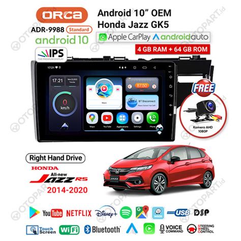 Jual Head Unit Android 10 Inch Frame Honda New Jazz GK5 2014 2020