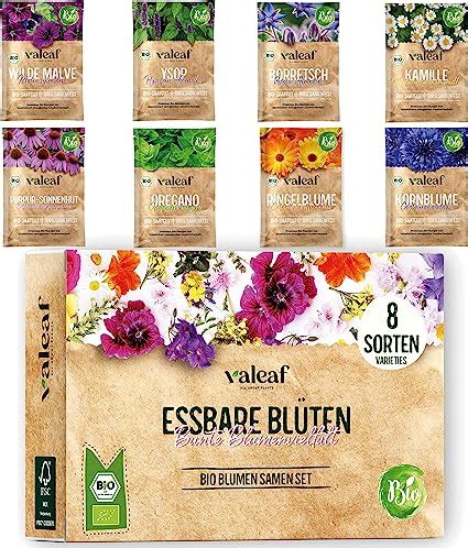 Valeaf Bio Essbare Bl Ten Samen Set I Essbare Blumen Im Blumen Samen