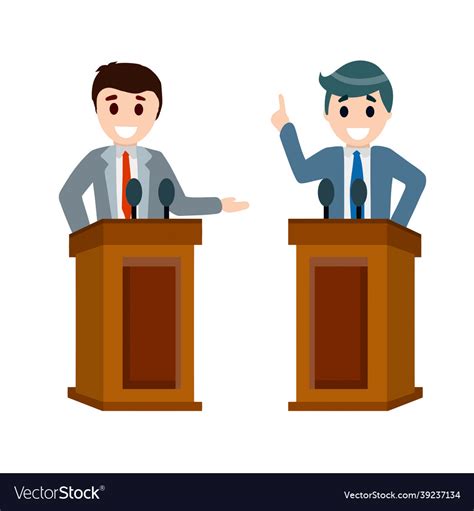 Political Debate Between Two Candidates Royalty Free Vector