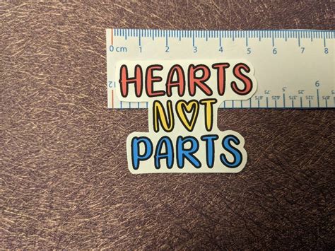 Hearts Not Parts Pansexual Pride Sticker Etsy