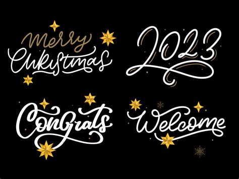 feliz navidad conjunto 2023 feliz año nuevo, tipografía letras insignia emblemas citas conjunto ...