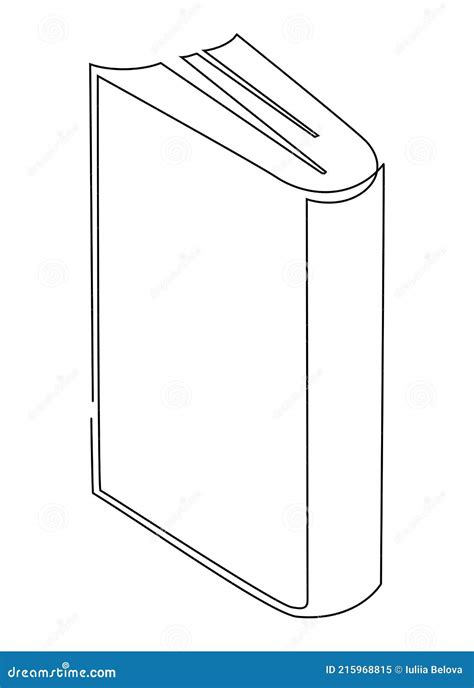 An Upright Book One Line Drawing Illustration Stock Illustration