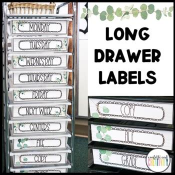 Modern Farmhouse 10 Drawer Cart Labels By Confetti And Creativity