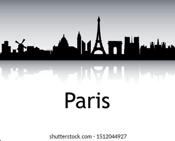 Silhouette Skyline Paris France Stock Vector (Royalty Free) 1512044927