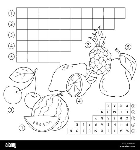 Crucigrama En Ingl 233 S Para Ni 241 Os Con Frutas Vector Gratis Riset