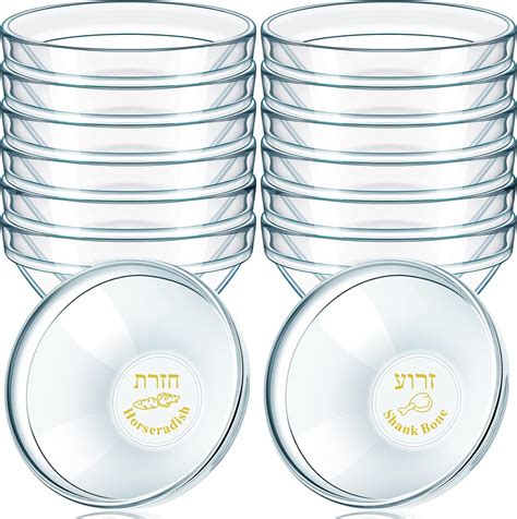 Amazon 12 Pcs Passover Seder Plate Glass Dishes Liners Round Mini