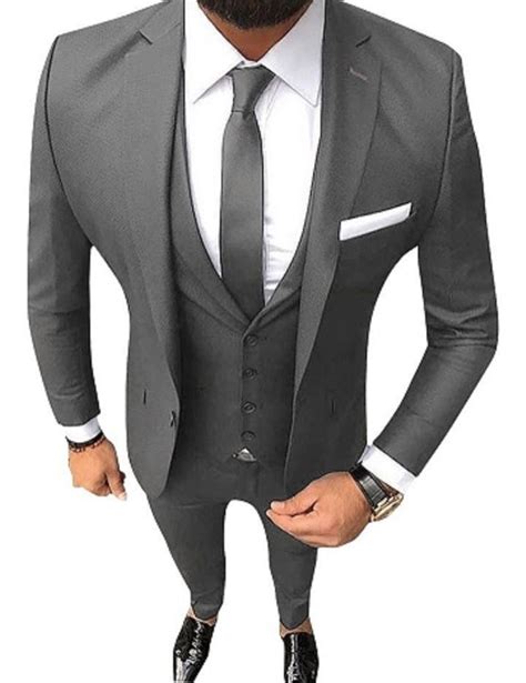 Terno Masculino Slim Oxford Cinza Chumbo Blazer Masculino Ideal