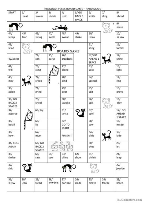 Boardgame Irregular Verbs For Ad English Esl Worksheets Pdf And Doc