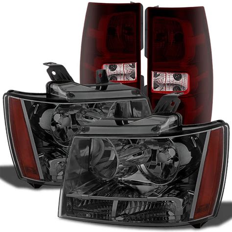 Akkon For Chevy Silverado 1500 2500hd 3500hd Smoked Led Drl Headlights Red Smoked Led Tail