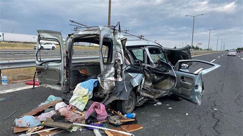 Tekirdağ da feci kaza 3 ölü 5 yaralı Son Dakika Haberleri