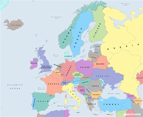 Europe Political Map Outline Printable Europe Map Outline With In ...