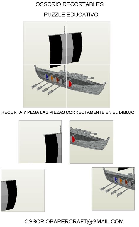 Ossorio Recortables De Papel Plantilla Educativa De Un Puzzle