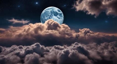 Premium Photo Moon In The Night With Stars And Cloud Moon View At The