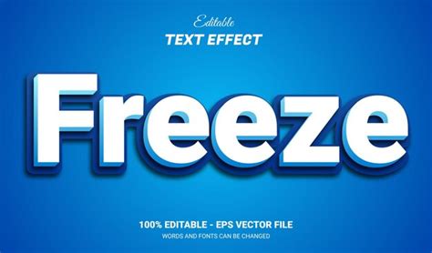 Premium Vector Freeze D Text Effect With Blue Ice Theme