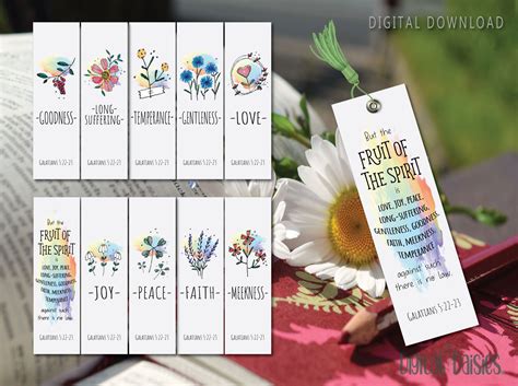 Fruit Of The Spirit Bookmark Set Galatians 822 23 Set Of 10 Bookmark