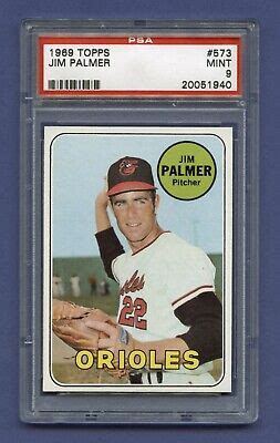 Jim Palmer Topps Psa Mint Hof Baltimore Orioles Sharp Beauty