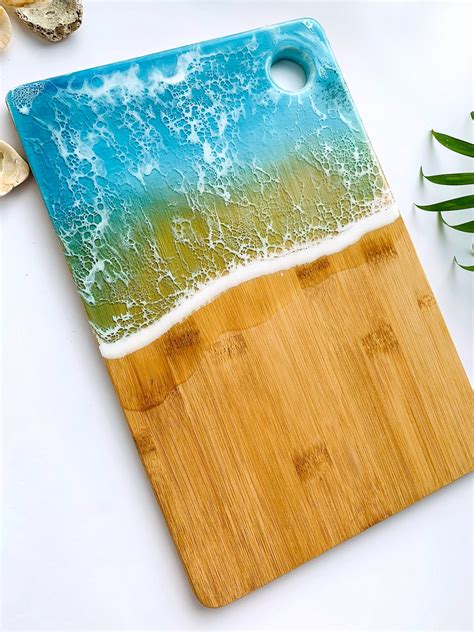 Epoxy Cutting Board Ocean Wave Cheese Board Kitchen Décor Etsy