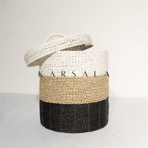 Jual Karsala Zelina Basket Keranjang Laundry Tutup Anyaman Seagrass