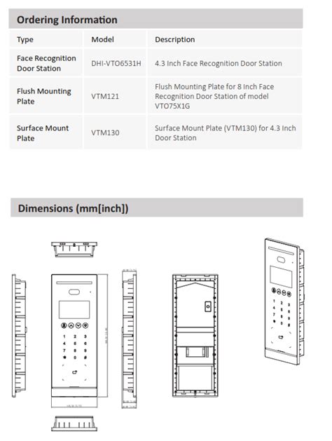 Dahua DHI VTO6531H Super Face Recognition Door Station