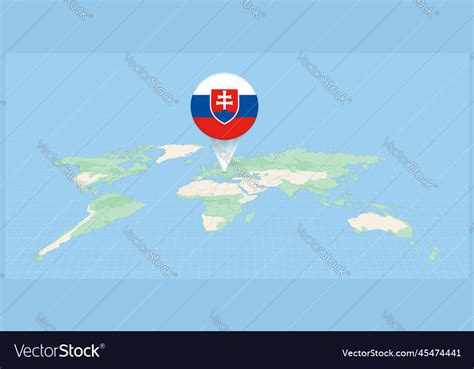 Location Of Slovakia On The World Map Marked Vector Image