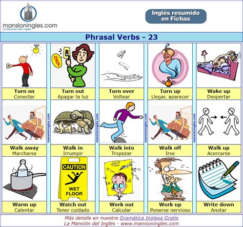 Ficha De Gramática De Los Principales Phrasal Verbs En Inglés Y Su