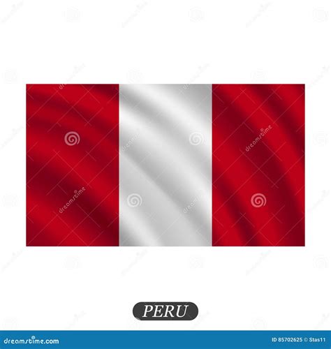 De Golvende Vlag Van Peru Op Een Witte Achtergrond Vector Illustratie