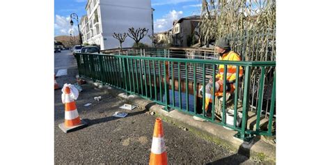 Thoissey Remplacement du garde corps du pont des Échudes une