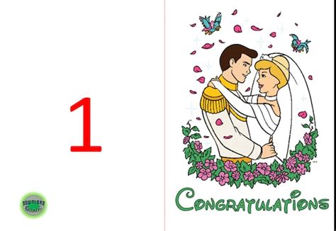 Disney Princess Wedding Congratulations A5 Card By Nanaslittlegems