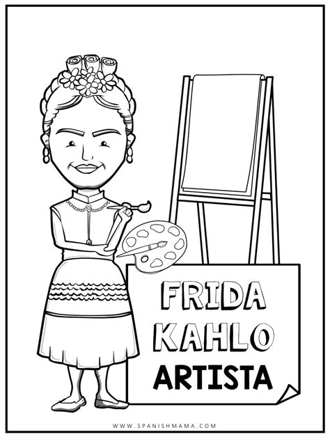 Beautiful Frida Kahlo Coloring Page Free Printables Coloring Home