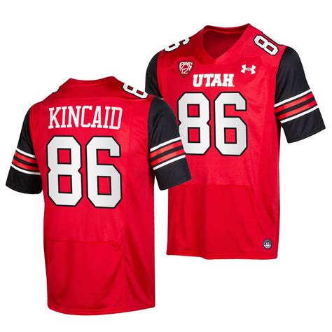 Utah Utes Dalton Kincaid 86 Jersey Red 2021 22 College Football Replica