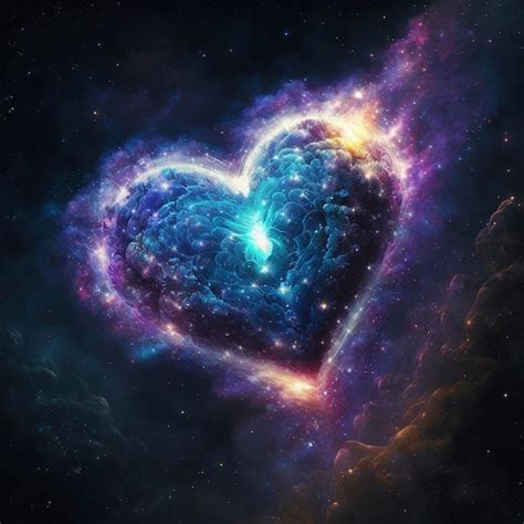 Premium Photo Heart Shaped Cinematic Light Galaxy