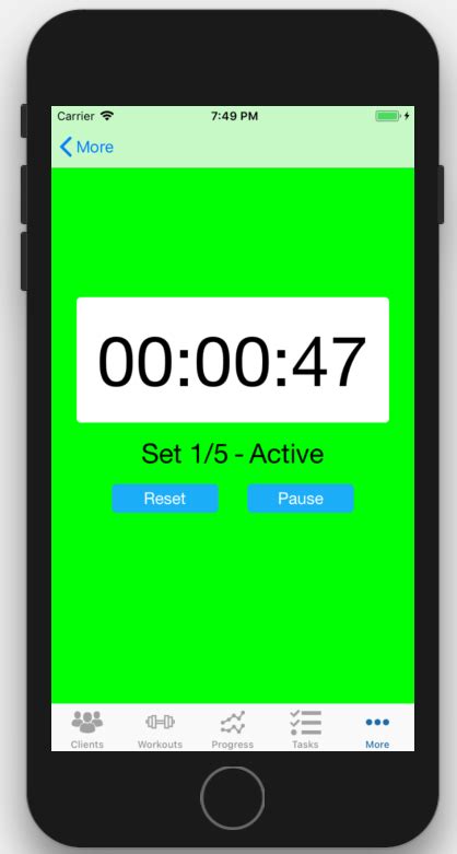 iOS Workout Timer App for Personal Trainers and Clients