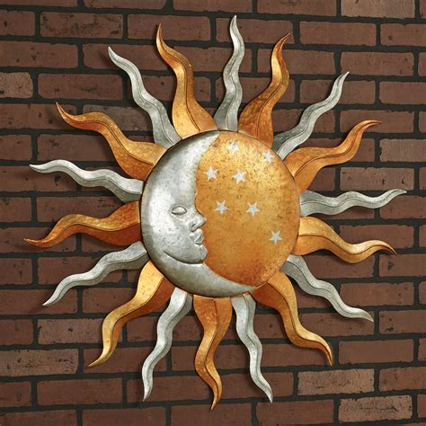 Celestial Harmony Sun And Moon Indoor Outdoor Metal Wall Art