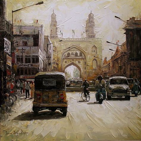 Charminar Hyderabad Cityscape Painting City Painting Watercolor