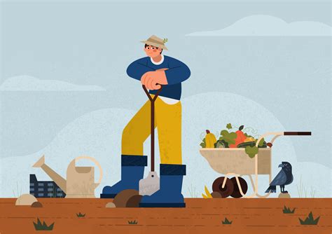 Иллюстрация Фермер. в стиле 2d | Illustrators.ru