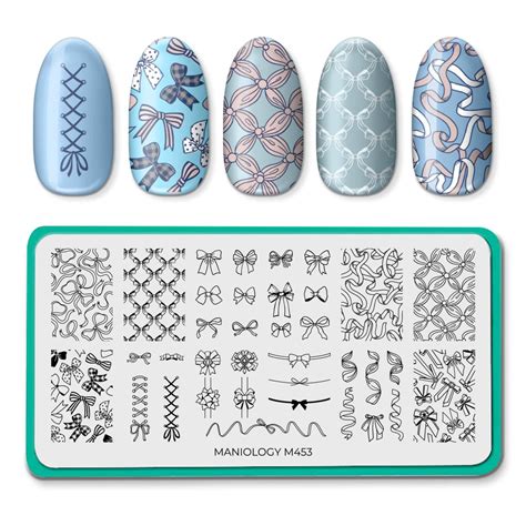 Bows And Ribbons M453 Nail Stamping Plate Maniology