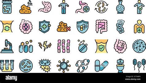 Probiotics Icons Set Vector Flat Stock Vector Image And Art Alamy