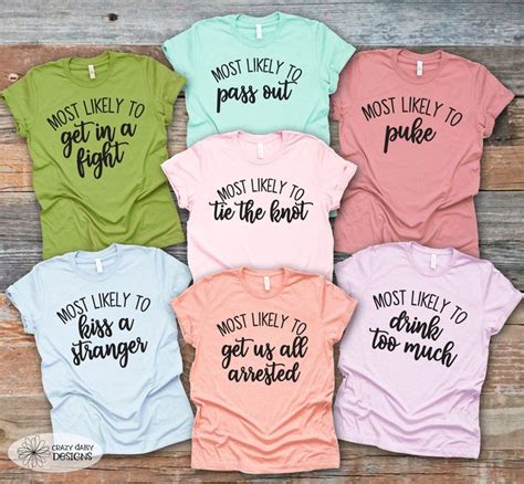 Most Likely To Shirts Bachelorette Party Shirts Girls Night Out