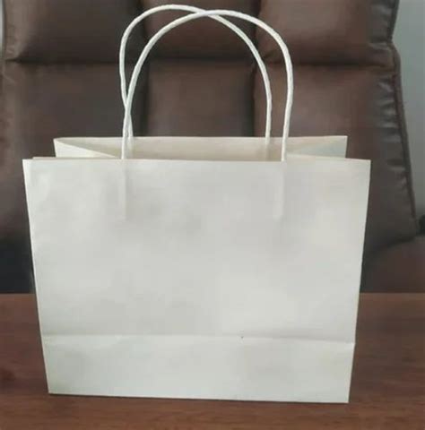 White Plain Kraft Paper Bag Straps Capacity Kg At Rs Piece In