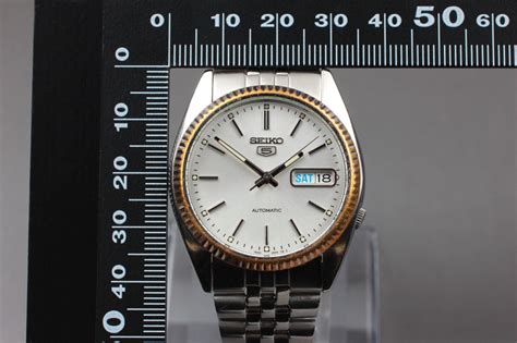 Almost Near Mint Seiko 5 Snxj89 7s26 0500 Day Date Automatic Silver From Japan Ebay