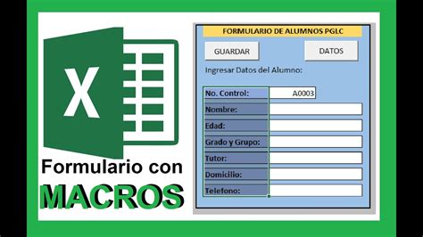 9 Formulario Con Macros En Excel YouTube