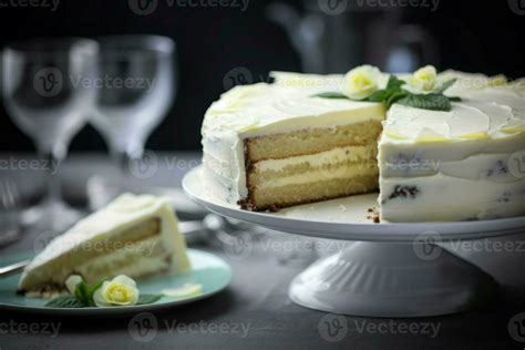 White Cake Slice Pastry Generate Ai Stock Photo At Vecteezy