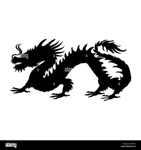 Chinese dragon silhouette symbol traditional China Stock Photo - Alamy