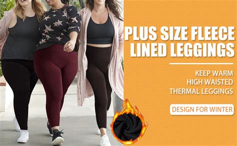 Abodhu 6 Pack Fleece Lined Leggings Women Plus Size High Waist Soft