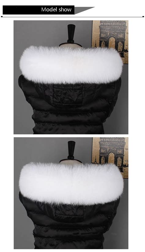 Ms. MinShu, воротник из лисьего меха для капюшона, натуральный Лисий ...