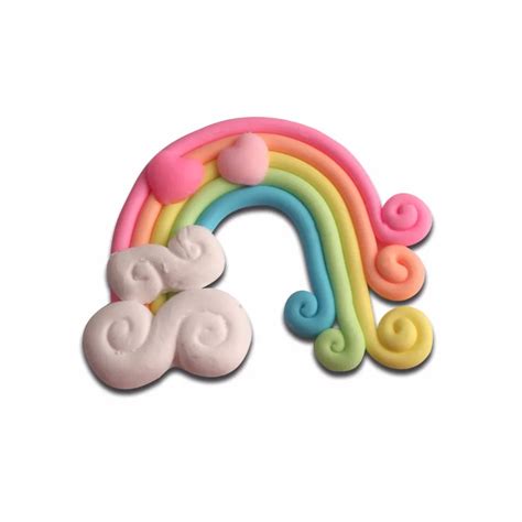 5pcs Colorful Rainbow Clay Decoration Crafts Kawaii Flatback Cabochon